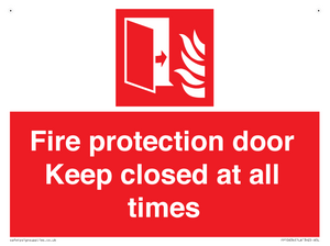 Fire protection door Keep closed at all times